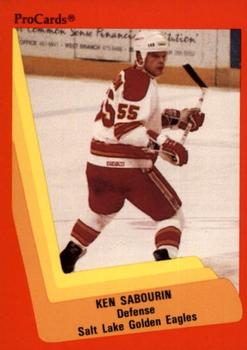 1990-91 ProCards AHL/IHL #610 Ken Sabourin Front