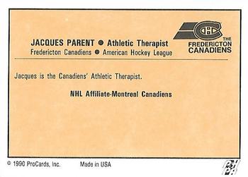 1990-91 ProCards AHL/IHL #NNO Jacques Parent Back