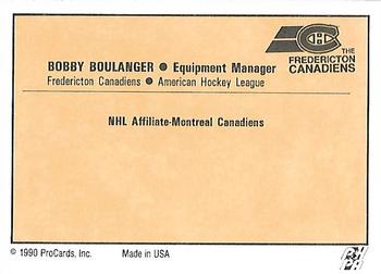 1990-91 ProCards AHL/IHL #NNO Bobby Boulanger Back