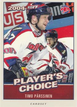 2014-15 Cardset Finland - Player’s Choice Best Of The Best #PC14 Timo Pärssinen Front