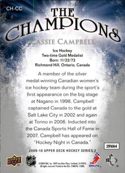 2009-10 Upper Deck - The Champions #CH-CC Cassie Campbell Back