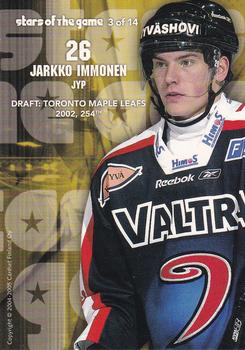 2004-05 Cardset Finland - Stars of the Game #3 Jarkko Immonen Back