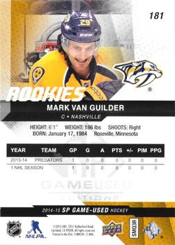 2014-15 SP Game Used #181 Mark Van Guilder Back