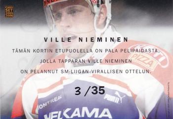 2005-06 Cardset Finland - Game-Worn Jersey #NNO Ville Nieminen Back