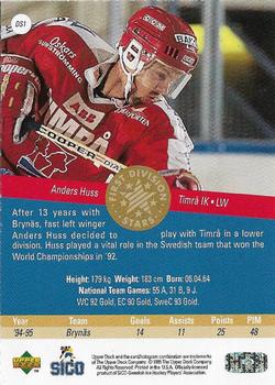 1995-96 Upper Deck Swedish Elite - First Division Stars #DS1 Anders Huss Back