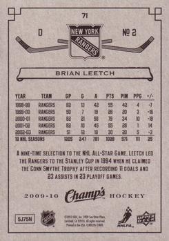 2009-10 Upper Deck Champ's #71 Brian Leetch Back