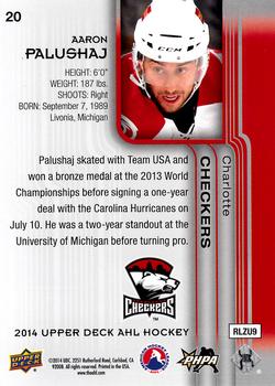 2014 Upper Deck AHL #20 Aaron Palushaj Back