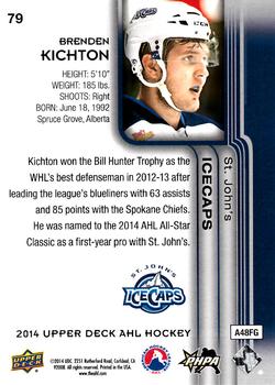 2014 Upper Deck AHL #79 Brenden Kichton Back