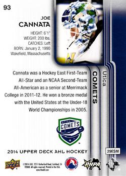 2014 Upper Deck AHL #93 Joe Cannata Back