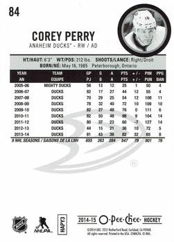 2014-15 O-Pee-Chee - Rainbow #84 Corey Perry Back