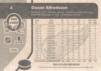 2014-15 O-Pee-Chee - Retro #4 Daniel Alfredsson Back