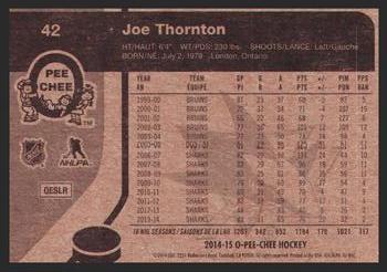 2014-15 O-Pee-Chee - Retro #42 Joe Thornton Back