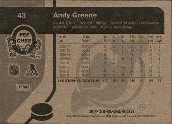 2014-15 O-Pee-Chee - Retro #43 Andy Greene Back