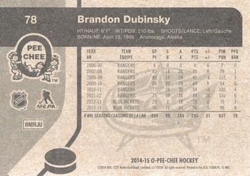 2014-15 O-Pee-Chee - Retro #78 Brandon Dubinsky Back