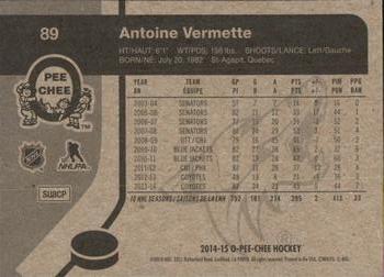 2014-15 O-Pee-Chee - Retro #89 Antoine Vermette Back