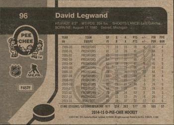 2014-15 O-Pee-Chee - Retro #96 David Legwand Back