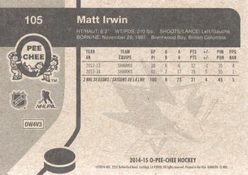 2014-15 O-Pee-Chee - Retro #105 Matt Irwin Back