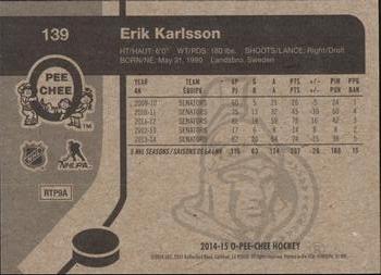 2014-15 O-Pee-Chee - Retro #139 Erik Karlsson Back