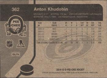 2014-15 O-Pee-Chee - Retro #362 Anton Khudobin Back