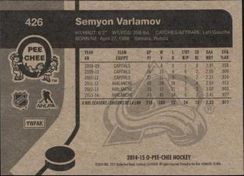 2014-15 O-Pee-Chee - Retro #426 Semyon Varlamov Back