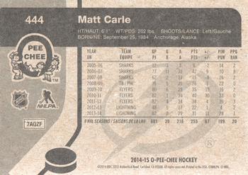 2014-15 O-Pee-Chee - Retro #444 Matt Carle Back
