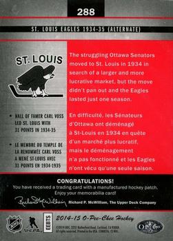 2014-15 O-Pee-Chee - Team Logo Patches #288 St. Louis Eagles 1934-35 (Alternate) Back