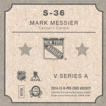 2014-15 O-Pee-Chee - V Series A #S-36 Mark Messier Back