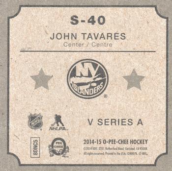 2014-15 O-Pee-Chee - V Series A #S-40 John Tavares Back