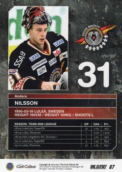 2010-11 SHL Elitset #87 Anders Nilsson Back