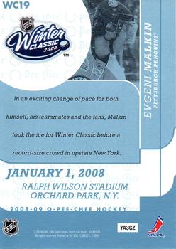 2008-09 O-Pee-Chee - Winter Classic Highlights #WC19 Evgeni Malkin Back