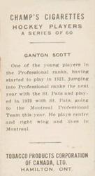 1924-25 Champ's Cigarettes (C144) #NNO Ganton Scott Back