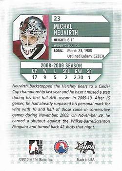 2009-10 In The Game Between The Pipes #23 Michal Neuvirth Back