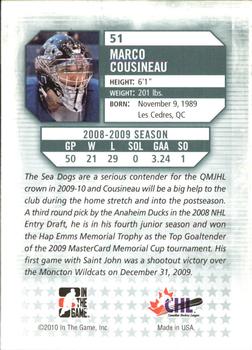 2009-10 In The Game Between The Pipes #51 Marco Cousineau Back