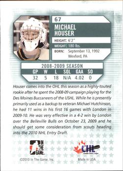 2009-10 In The Game Between The Pipes #67 Michael Houser Back