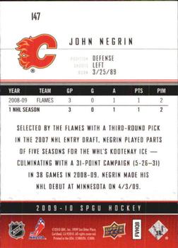 2009-10 SP Game Used #147 John Negrin Back