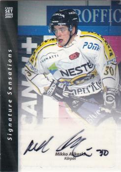 2006-07 Cardset Finland - Signature Sensations #NNO Mikko Alikoski Front