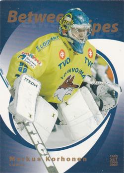2006-07 Cardset Finland - Between the Pipes Gold #16 Markus Korhonen Front