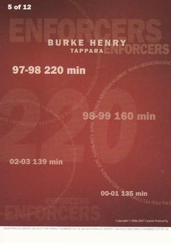 2006-07 Cardset Finland - Enforcers #5 Burke Henry Back