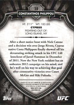 2012 Topps UFC Bloodlines - Black #58 Constantinos Philippou Back