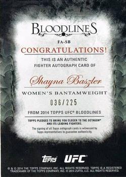2014 Topps UFC Bloodlines - Fighter Autographs #FA-SB Shayna Baszler Back