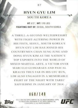 2014 Topps UFC Bloodlines - Flag #87 Hyun Gyu Lim Back