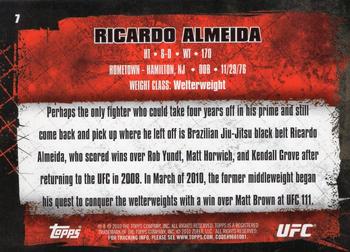 2010 Topps UFC - Gold #7 Ricardo Almeida Back