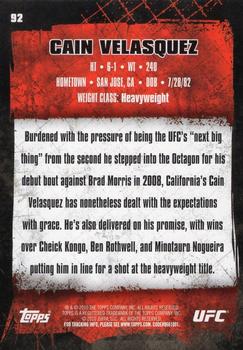 2010 Topps UFC - Gold #92 Cain Velasquez Back