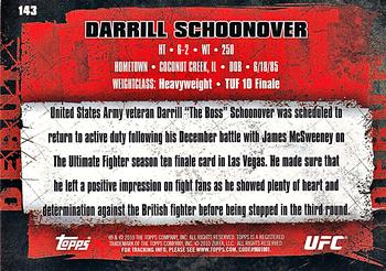 2010 Topps UFC - Gold #143 Darrill Schoonover Back