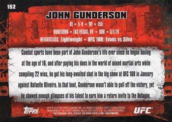 2010 Topps UFC - Gold #152 John Gunderson Back