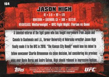 2010 Topps UFC - Gold #164 Jason High Back