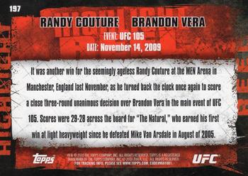 2010 Topps UFC - Gold #197 Randy Couture / Brandon Vera Back