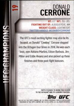 2015 Topps UFC Champions #19 Donald Cerrone Back