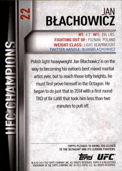 2015 Topps UFC Champions #22 Jan Blachowicz Back