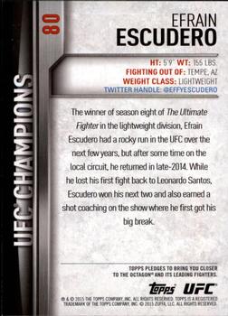 2015 Topps UFC Champions #80 Efrain Escudero Back